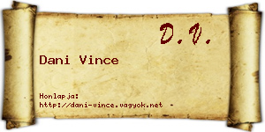 Dani Vince névjegykártya