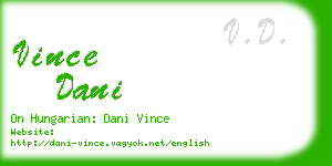 vince dani business card